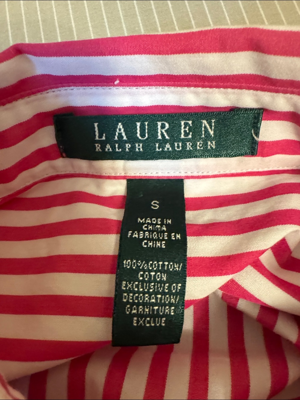 Ralph Lauren Pink & White Striped Button-Down Shirt - Picture 6 of 8